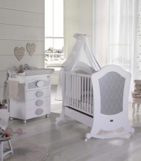 Дитяче ліжко Micuna Alexa Relax White-Silver 120x60см МДФ / бук